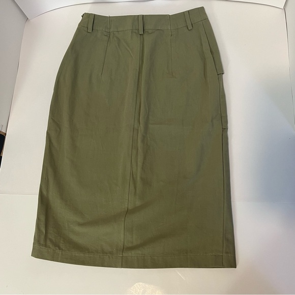 NWOT Anthropologie Isla Maude Utility Pencil Skirt Olive Green Women’s Small S - Picture 14 of 16